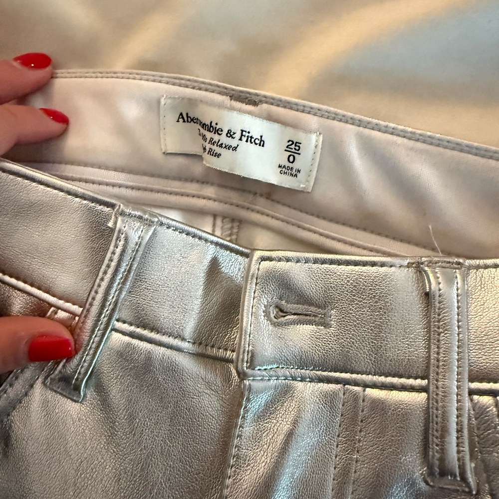 Abercrombie & Fitch Silver Metallic Jeans